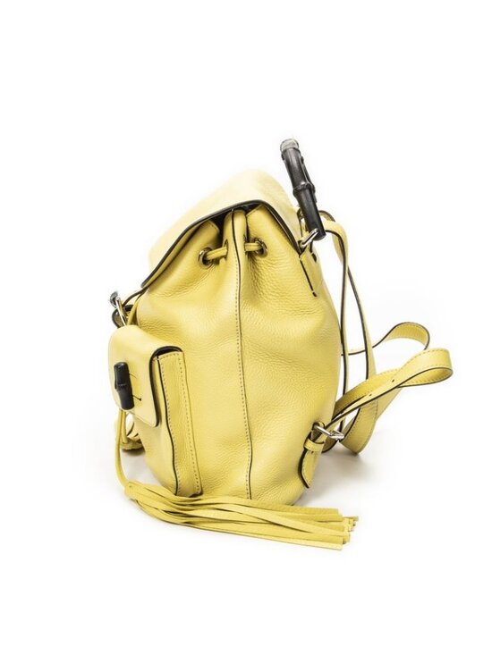 Gucci Bamboo Backpack Tassel Yellow Grain Calfskin Leather main image 2